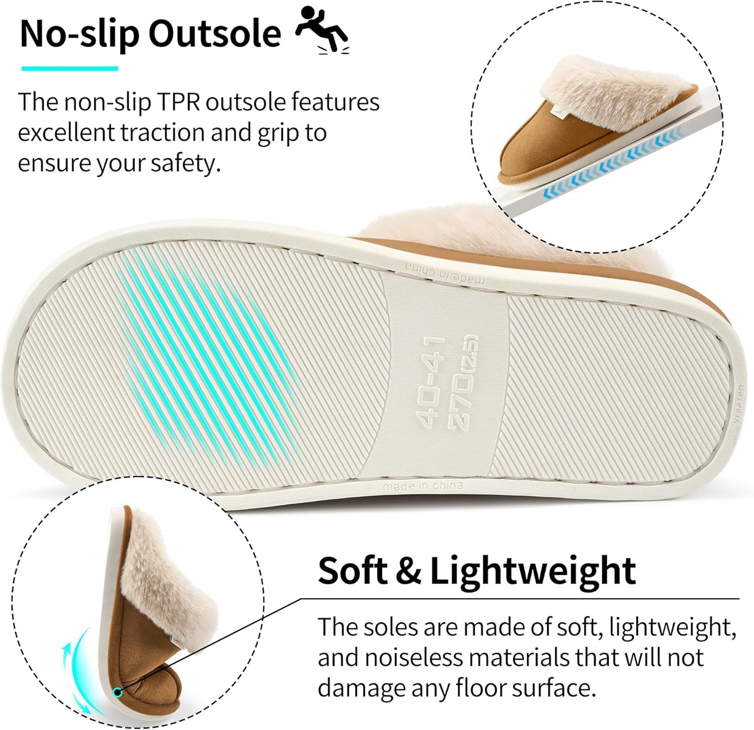 Aomigoct Womens Fuzzy House Slippers: Warm Plush & Non-Slip for Everyday Soft - The Perfect Thoughtful Gift for Mom & Grandma in Winter - Image 6