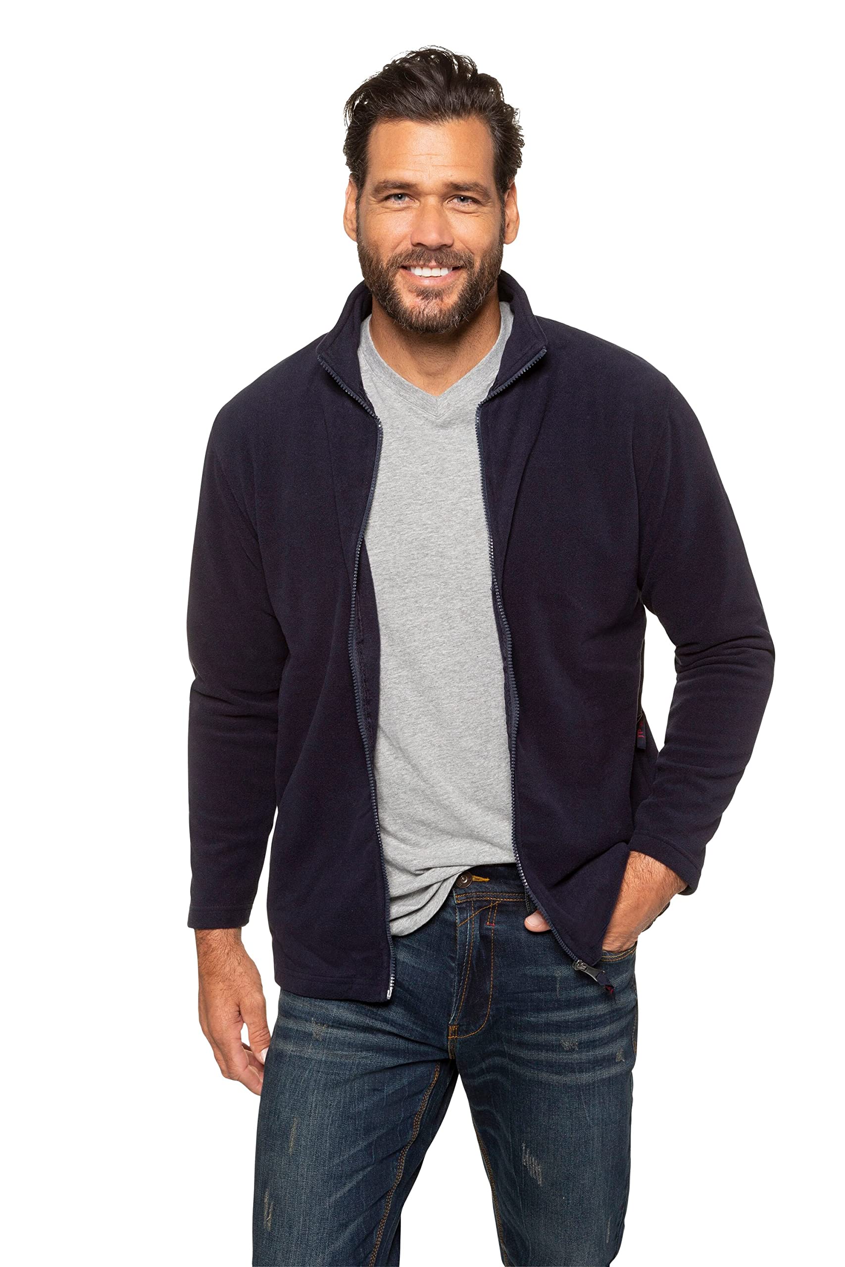JP 1880 Men's Fleece Jacket, Dark navy, 7XL