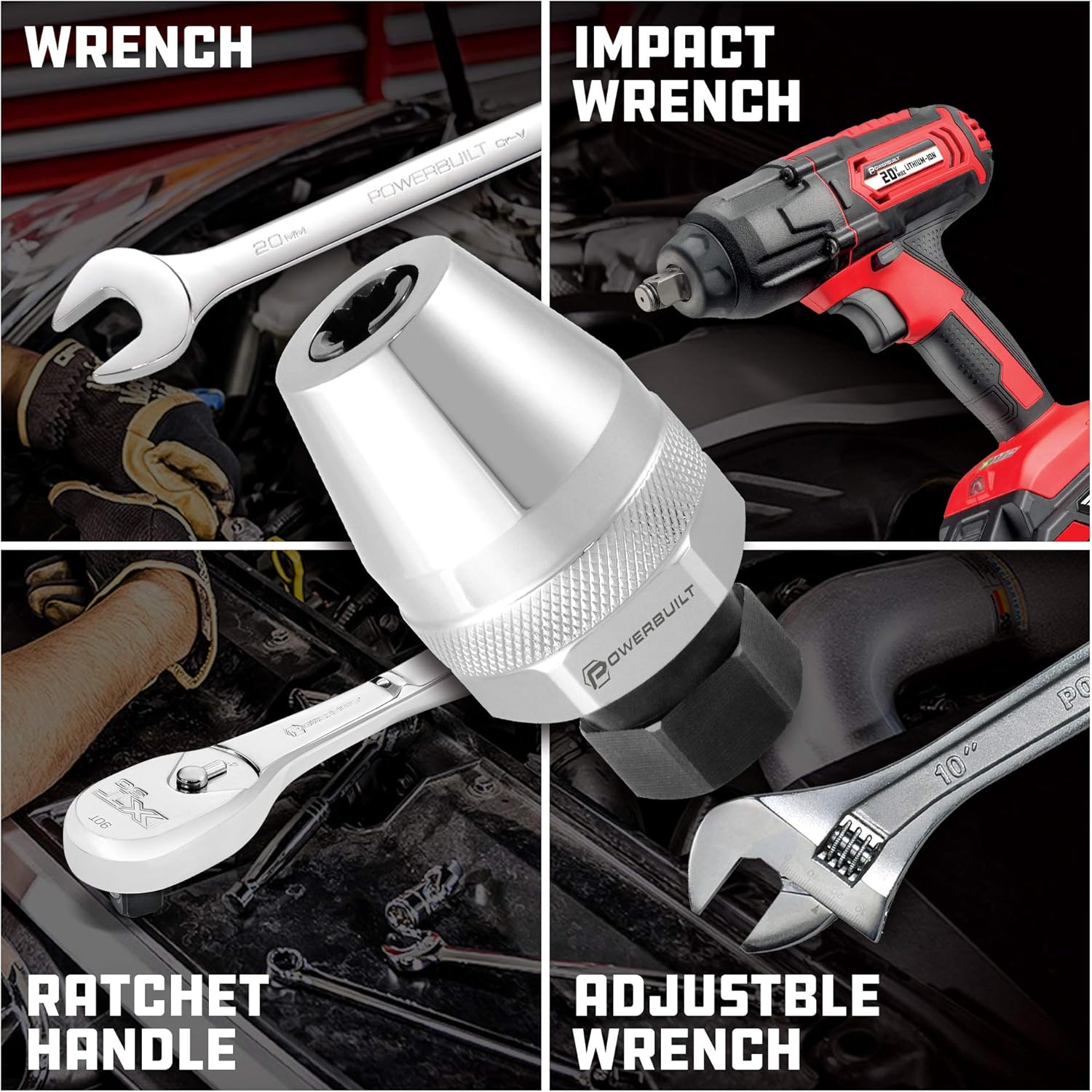 Powerbuil Stud Extractor, Remove Damaged Bolts, Grips and Removes Studes 1/4" to 1/2" or 6mm to 12mm, Compact for Tight Spaces, 3/8" Drive - ‎647794M (Pack of 2)