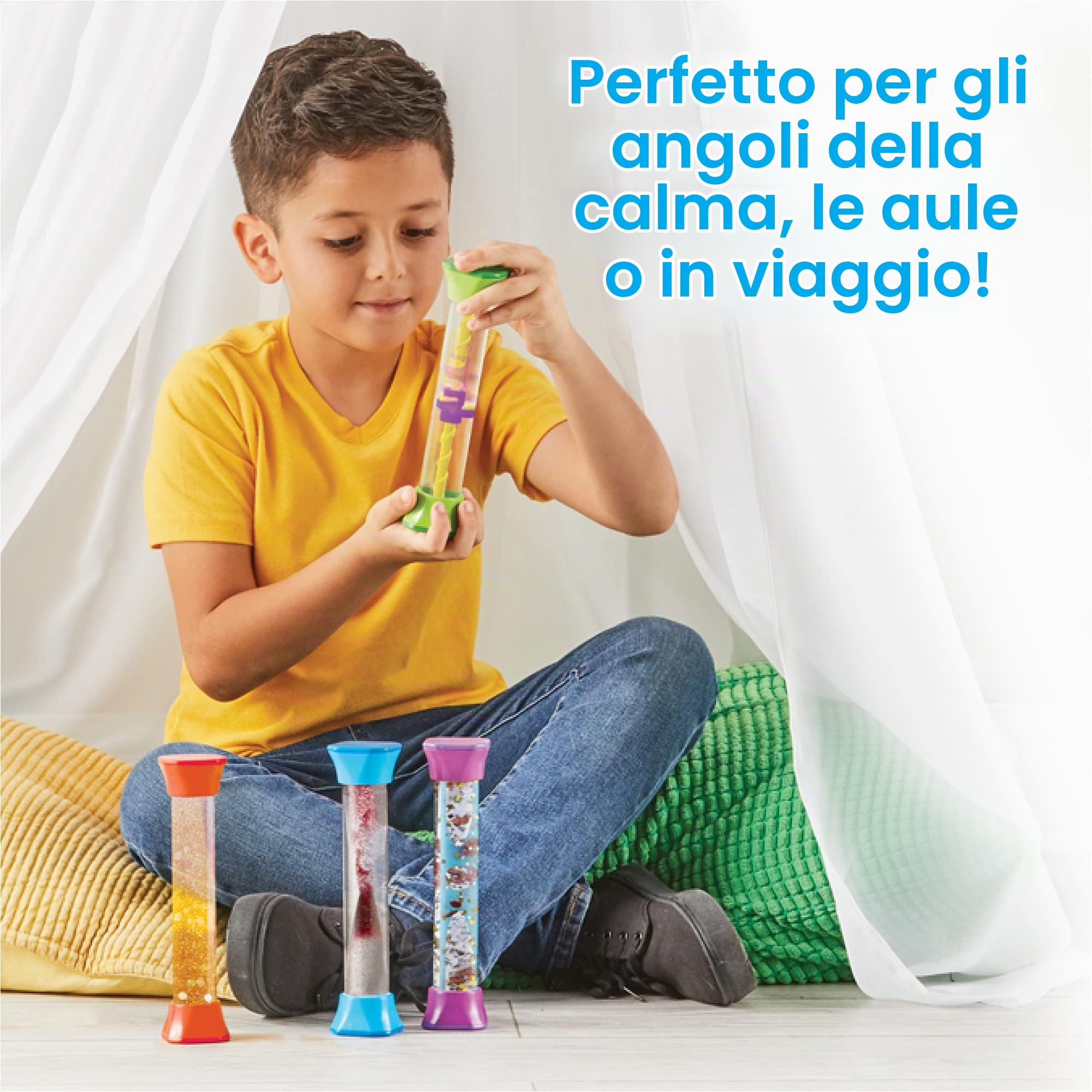 Learning Resources Capsule sensoriali a moto continuo, 4 pezzi, Plastica, 4 capsule con moti ipnotizzanti