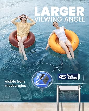 BALDR Pool Thermometer Floating Easy Read, Solar Digital Pool Thermometer with Dual Large Screens, IPX7 Water Temperature Gauge for Inground Above Ground Pools & Spas (Darkblue)