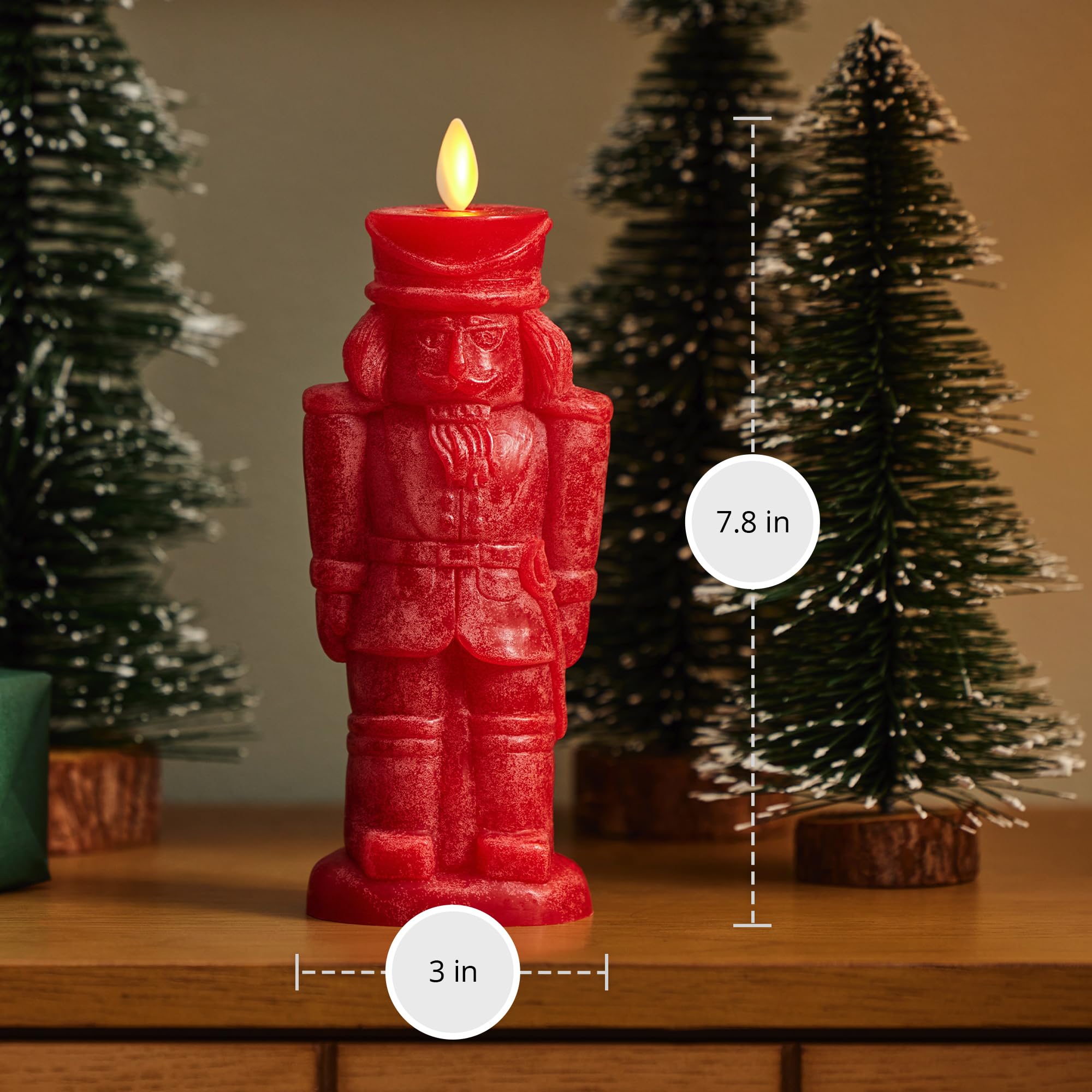 Luminara Square Flameless Candle Moving Flame LED Pillar 3.5" X 4.5" Flat Top - View #8