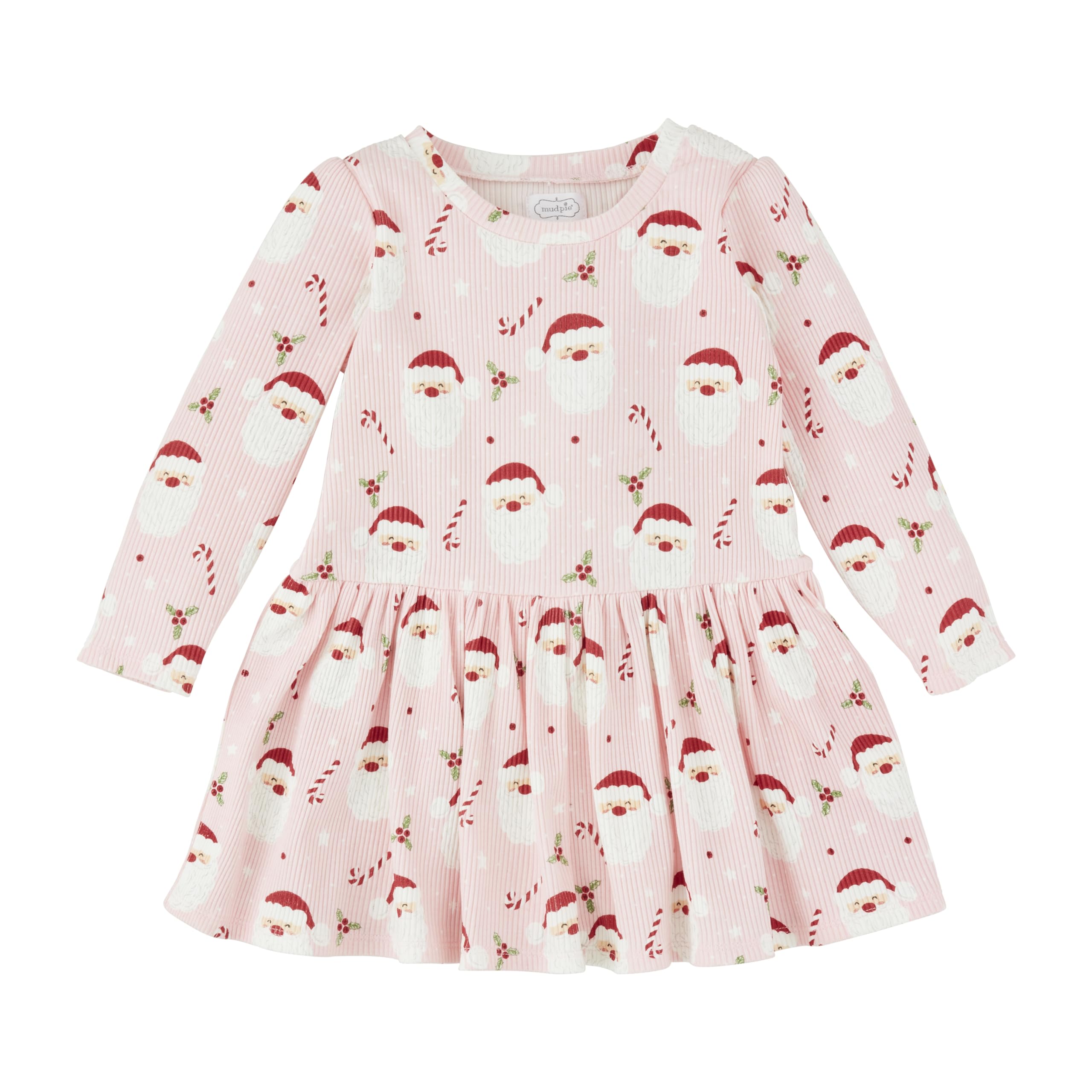 Mud Pie Baby Girls Children Santa Print Tshirt Dress