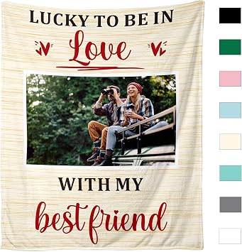 Unilirace Custom Name Blanket, Personalized Blanket, Valentines for Him Her, Customizable Blanket, I Love You Blanket, Birthday Gifts for Boyfriend Girlfriend Flannel Throw Blankets