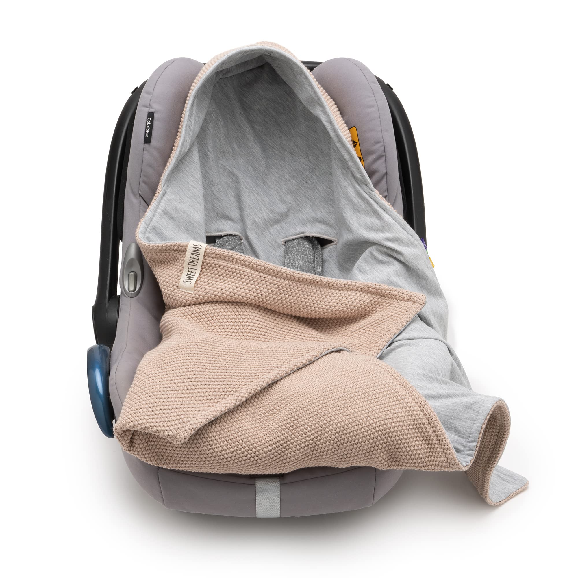 Mikos Couverture Bébé Siège Auto Été 100% Coton Gaufré – Housse 3 Points Sans Rembourrage – Jean – Pour Poussette & Maxi-Cosi
