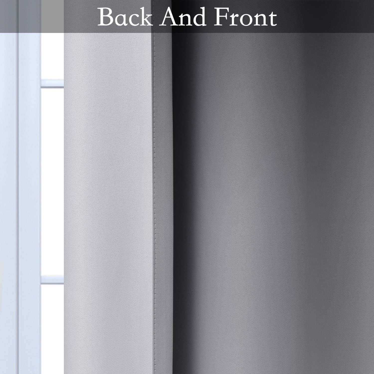 SimpleHome Ombre Blackout Curtains Gradient Black to Grey White Light Blocking Thermal Insulated Eyelet Curtains for Bedroom Living Room 2 Panels 51" x 85" Drop - Image 5