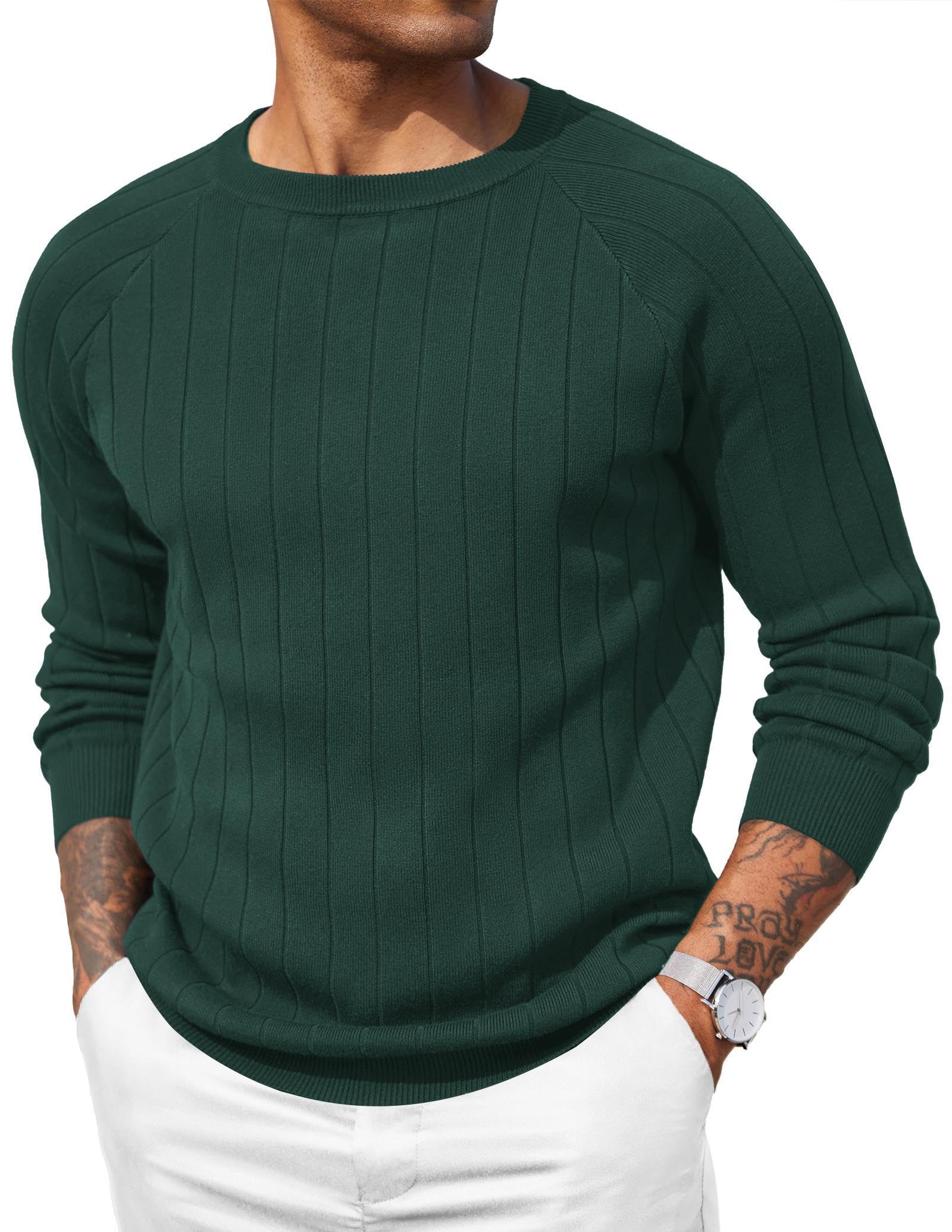 COOFANDY Mens Crewneck Pullover Sweater Business Casual Knit Sweater