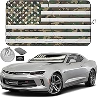 Vista 87 de Autoamerics Parasol de Parabrisas de Una Pieza - Parasol Cromado Líquido Plegable para Ventana Delantera de Auto para Carros SUV Camión - Protector