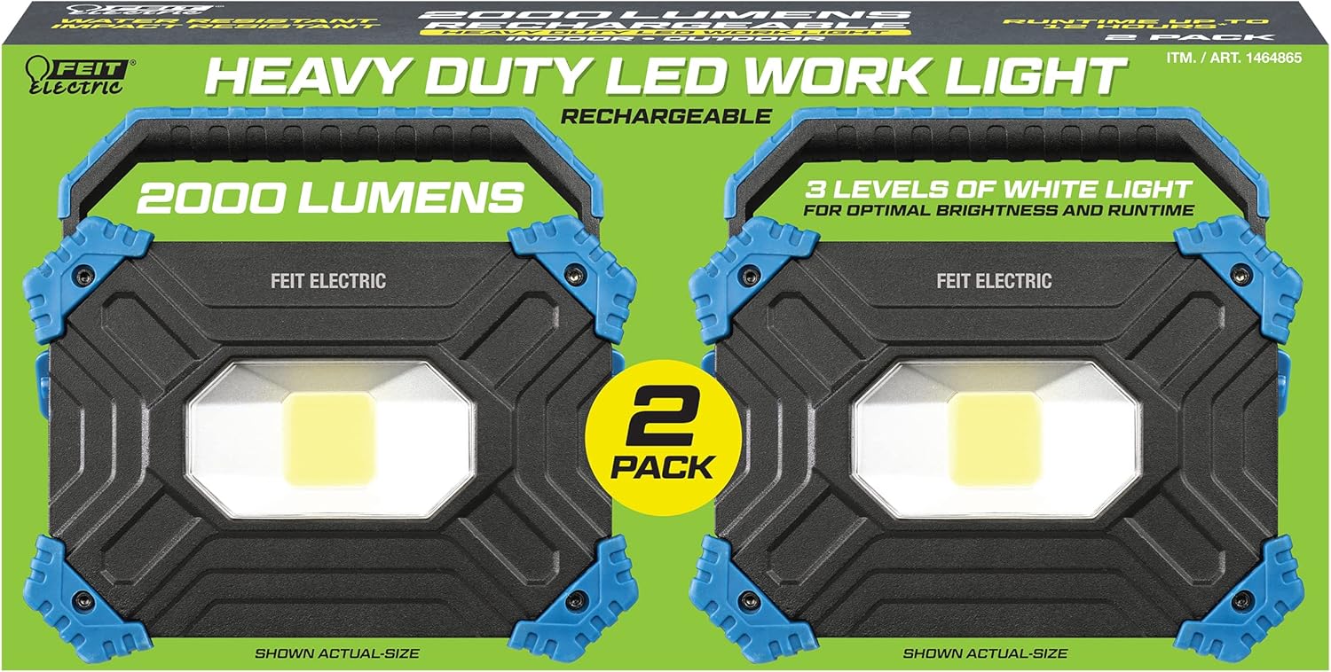 Feit Electric Heavy Duty LED Work Light 2000 LUmens 2 Pack