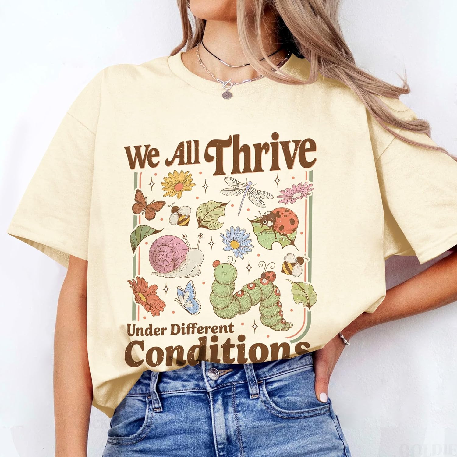 We All Thrive Under Different Conditions Shirt – Teacher Education Graphic Tee - Neurodiversity Tshirt - Image 5