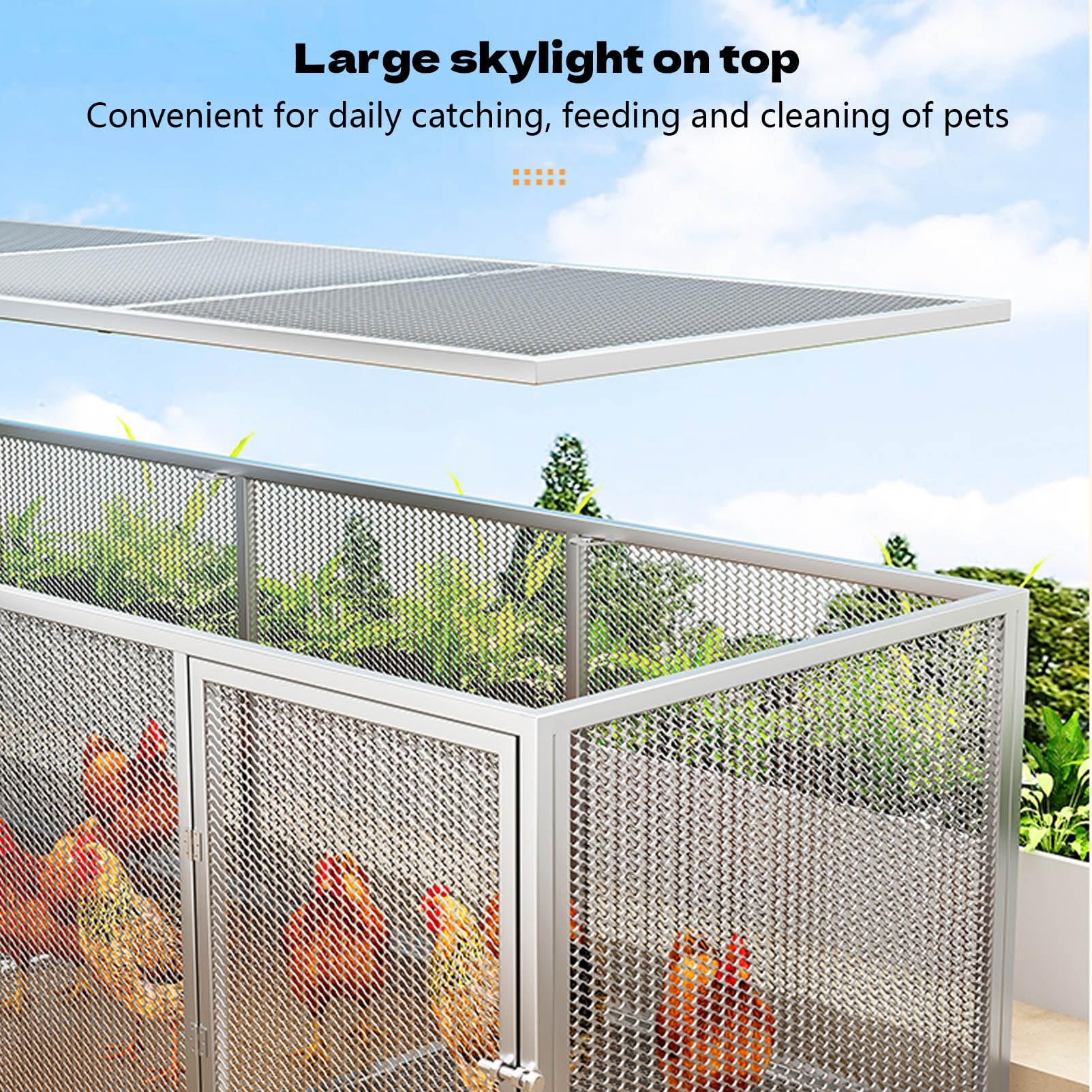 Gallinero grande con diseño de tragaluz para patio trasero y granja de aves de corral