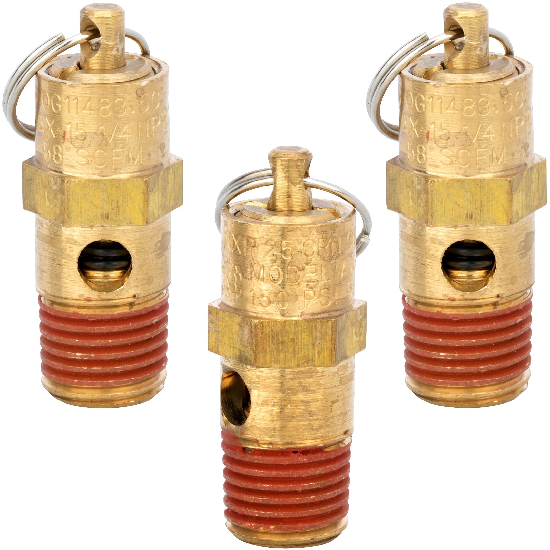 AYWGZL Air Compressor Pressure Relief Valve 1/4" Male NPT 150 PSI Brass Safety Check Valve, Brass Safety Valve (NPT 150 PSI)