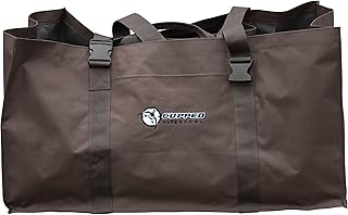 Cupped Waterfowl 6 Slot Goose Decoy Bag, Camo Hunting Bag with 6 Individual Slots for Goose Decoys and Tough Coated Mesh Ventilated Bottom, Brown