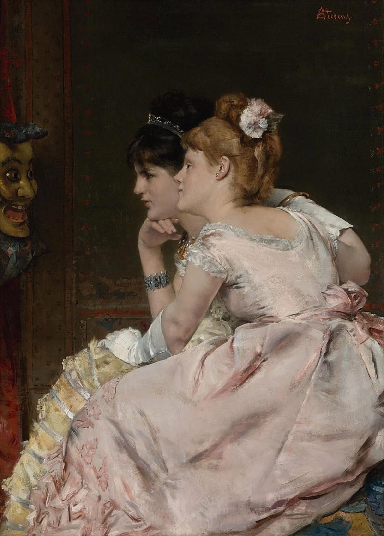 ARTXLXXBN Famous Painting Art Wall Decor Abstract Art Picture the Japanese by Alfred Emile Stevens Animal Pictures for Home Decor 60x90cm