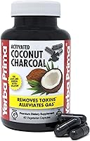 Vista 1 de Yerba Prima Carbón de coco activado, 60 cápsulas - Desintoxicación natural - Vegetariano, vegano, sin gluten, sin OMG