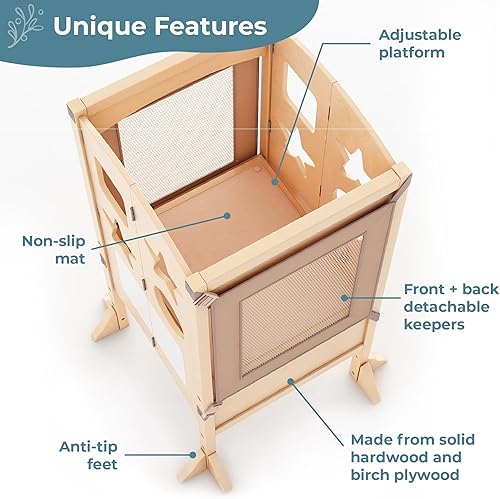 Miniatura 5 de Escalón Guidecraft para ayudante de cocina natural