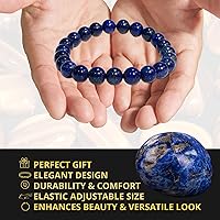 Vista 68 de Pulsera de turmalina negra, pulsera de cristal curativo natural para mujeres y hombres, pulsera de cuentas redondas de 0.315 in para espiritual