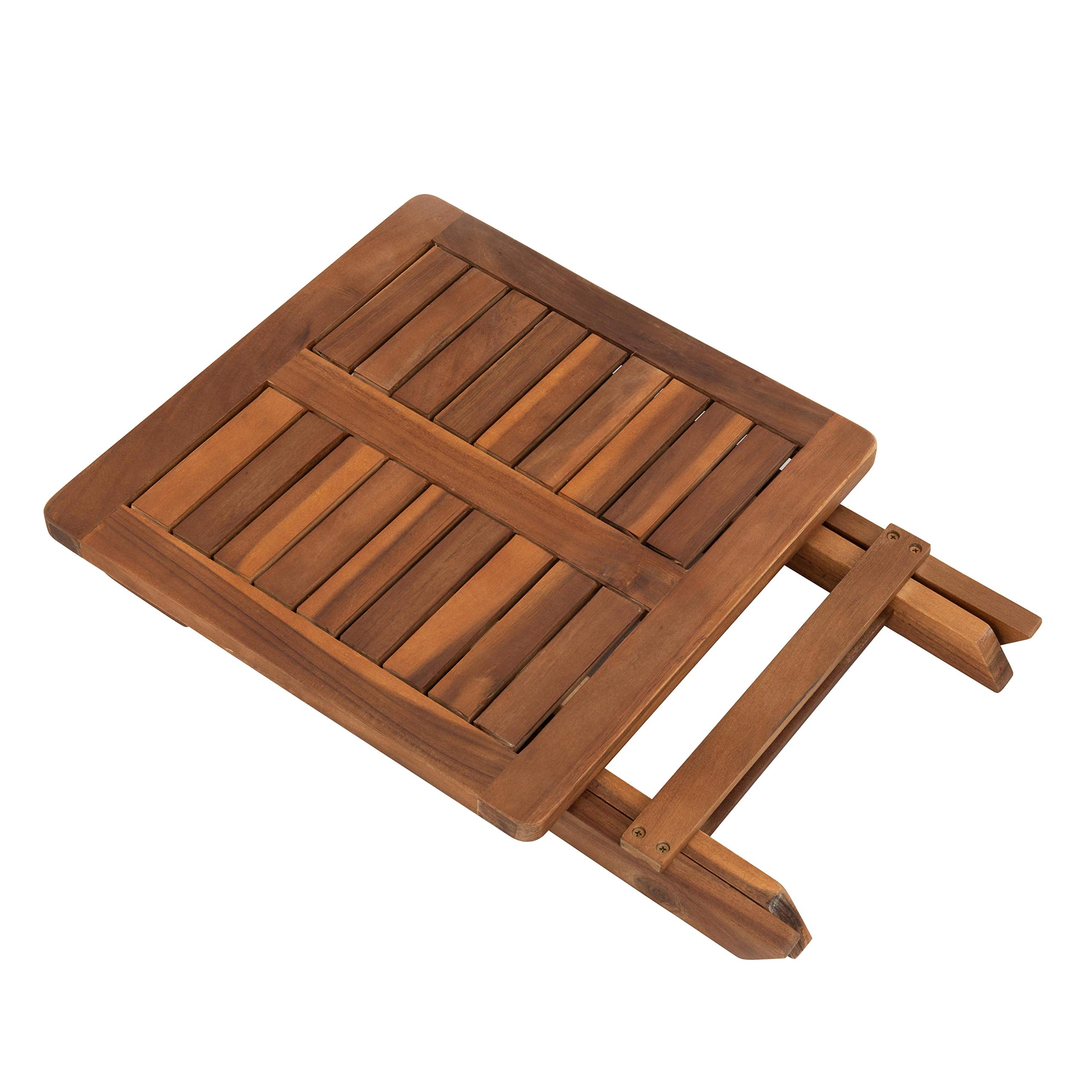 Table d'appoint en bois d'acacia pliante 40 x 40 cm