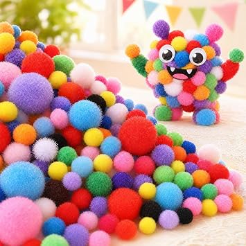1000Pcs Pompoms for Crafts - 1-3 cm Small & Large Pom Poms for Crafts