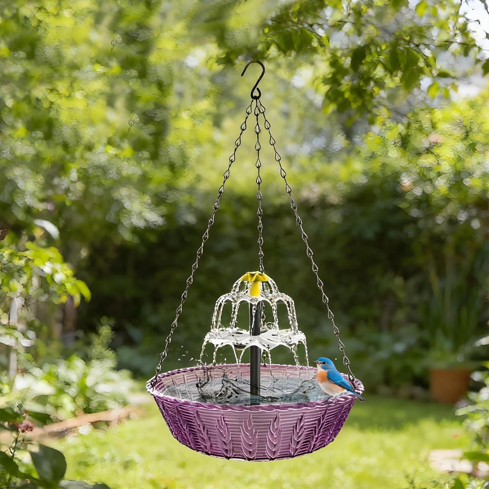 Generisch Solar Kaskaden Vogeltränke , hängende Vogeltränke mit Solar Kaskadenbrunnen, große Vogeltränken und Wasserbrunnen für den Außenbereich, Dekoration für Gärten, Terrassen und Höfe