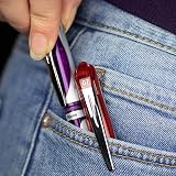 Pentel ENER-GEL Deluxe Liquid Gel Pen, Medium Line, Metal Tip, Red Ink, Box of 12 (BL57-B) – view 9