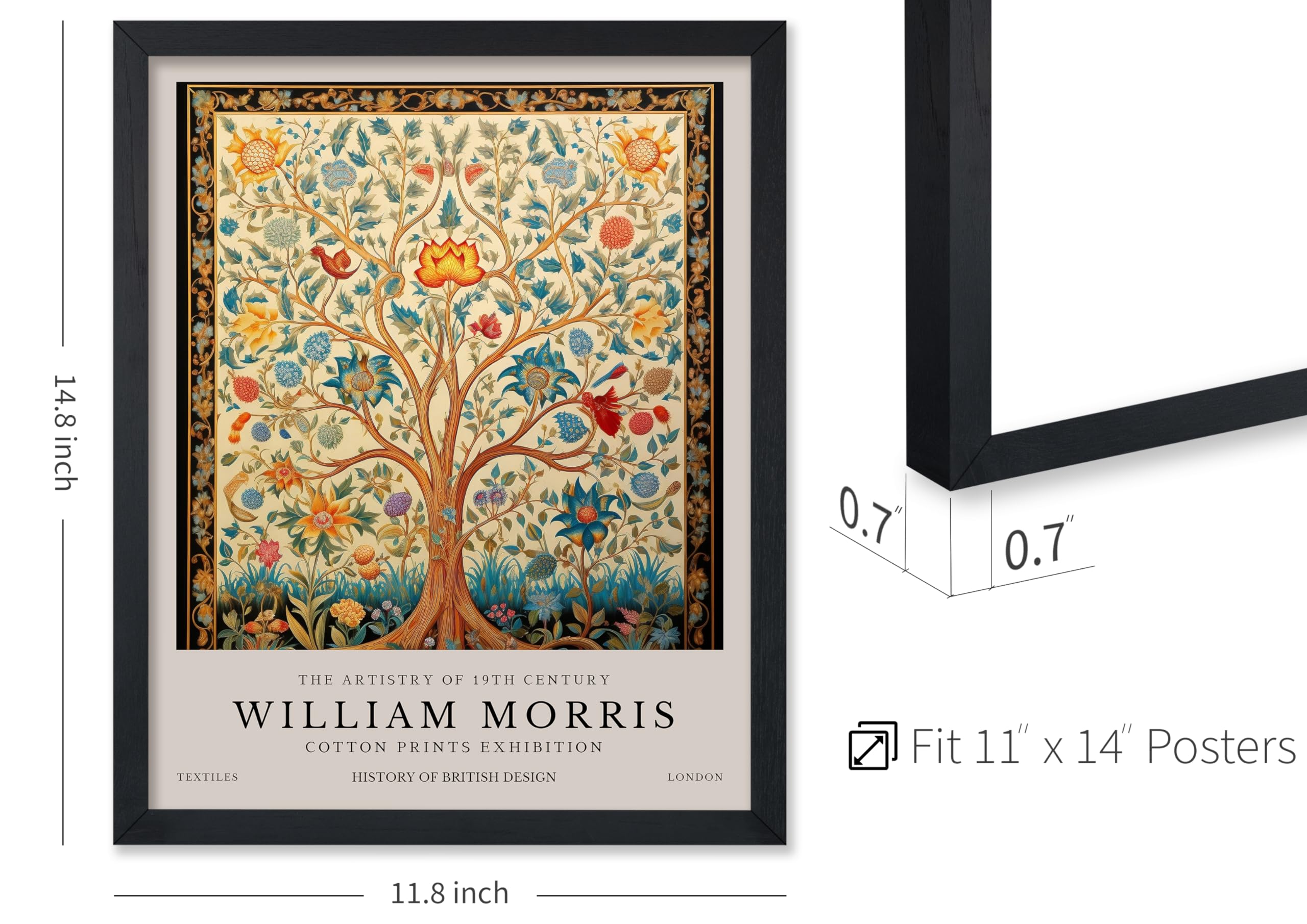 Amazon.com: Monem Art William Morris Poster - Tree of Life Print