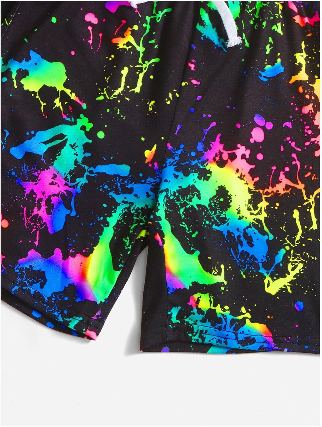 Floerns Boy's 2 Piece Outfit Raglan Sleeve Tie Dye Pocket Patched Tee and Drawstring Waist Track Shorts Sets - Image 3