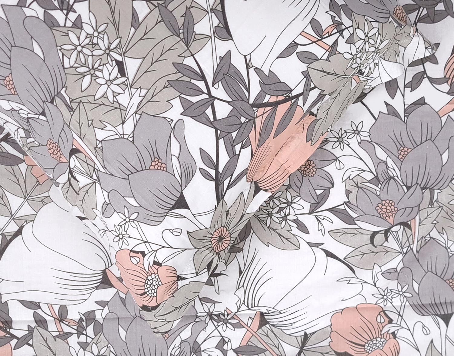 Divine Casa100% Cotton 144 TC Single Bedsheet with 1 Pillow Covers (57 x 87 inches, Lunar Rock, Multi-Colored)