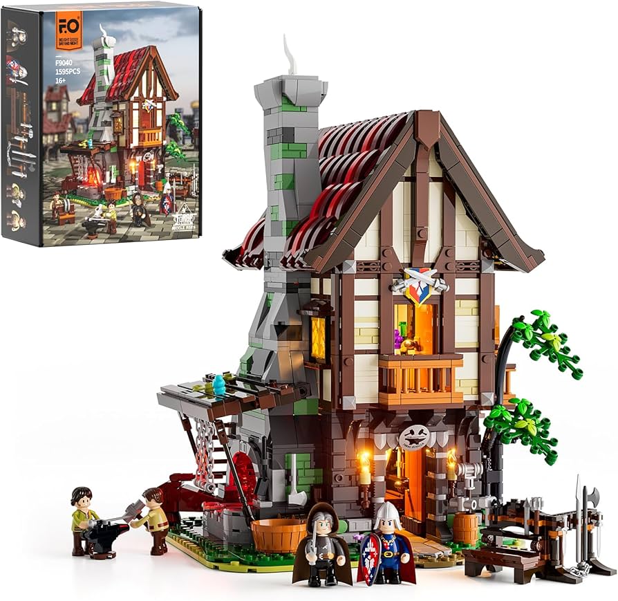 Amazon.co.jp: FUNWHOLE 中世の鍛冶屋照明ビルディングブリックセット