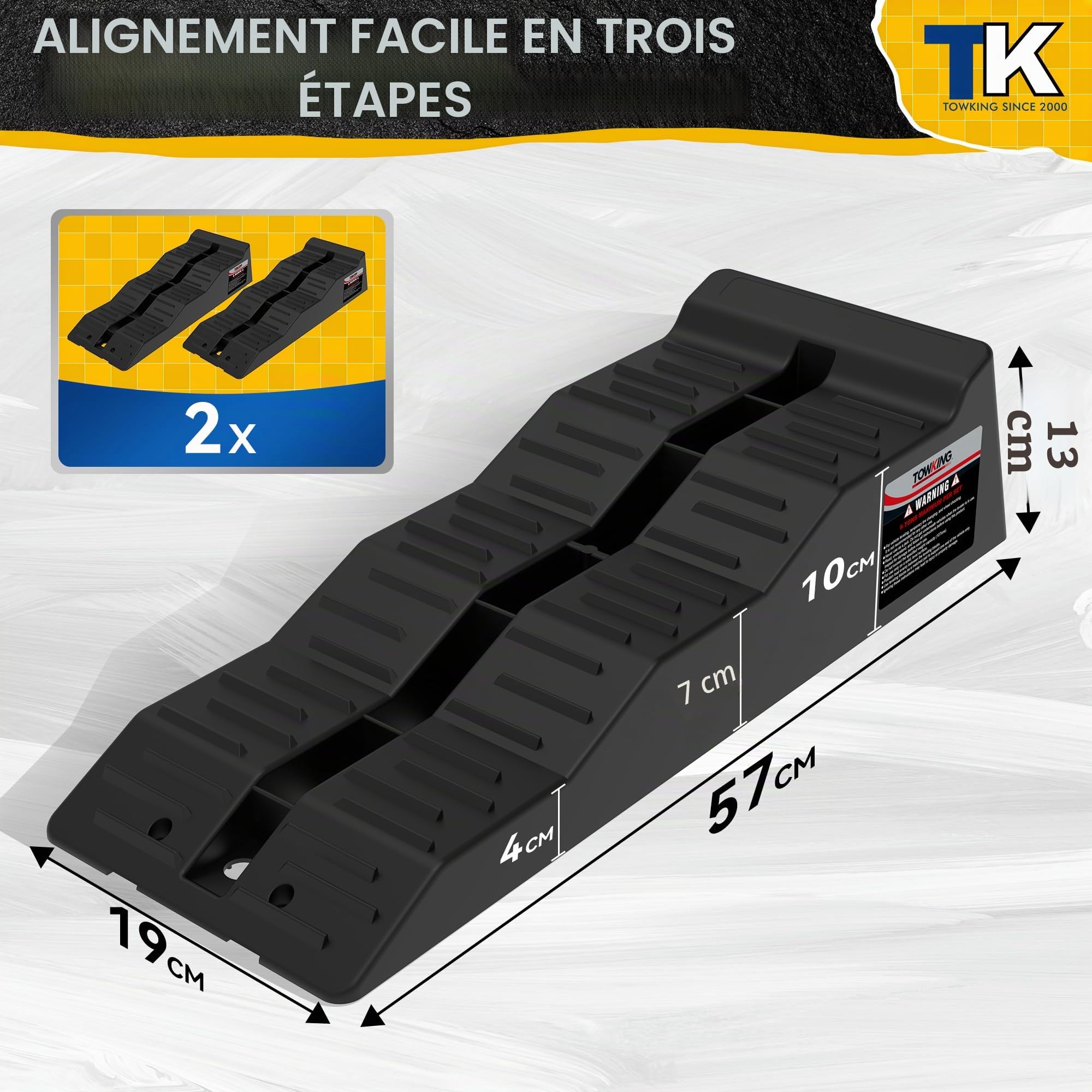 Cales cavalières pour camping-car - 2 PIÈCES/1 SET, La capacité de charge maximale est de jusqu'à 10 tonnes - Cales cavalières pour caravane, camping-car et remorque (Cales cavalières noires)'