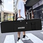 AKOZLIN 88 Clefs Case clavier électrique portable Piano Gig sac 600D Oxford Taille de vêtements 54.1"×6.69"×13.18", Noir
