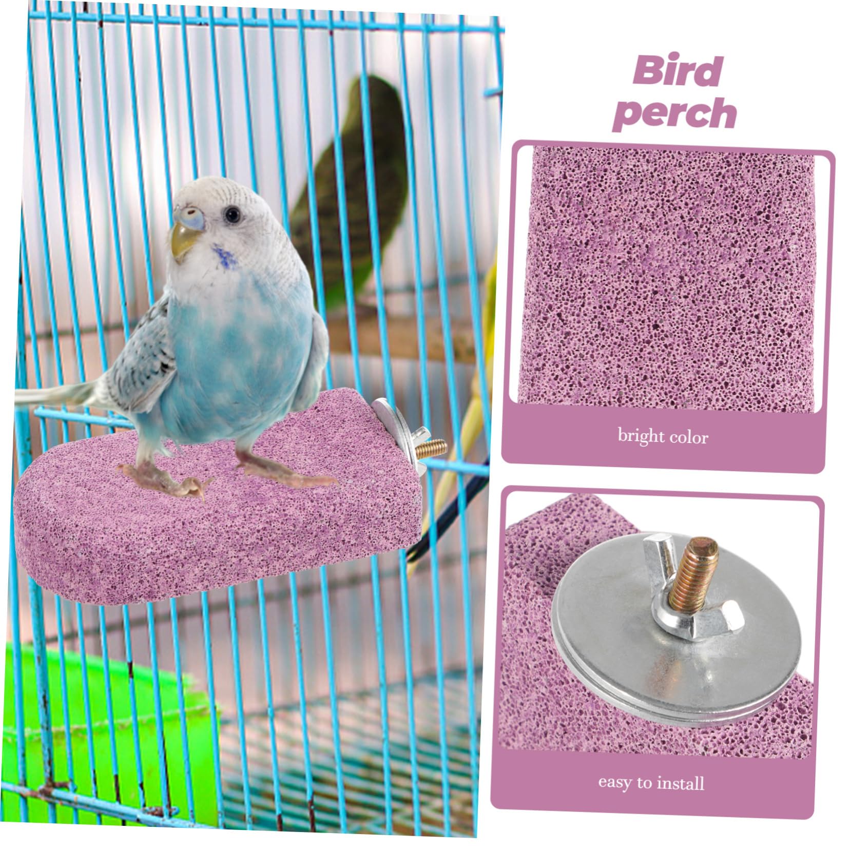 YARNOW 5piezas Percha para Aves Piedra De Calcio para Masticar Soporte para Periquitos y Estable y De Instalar Juguete para Mascotas