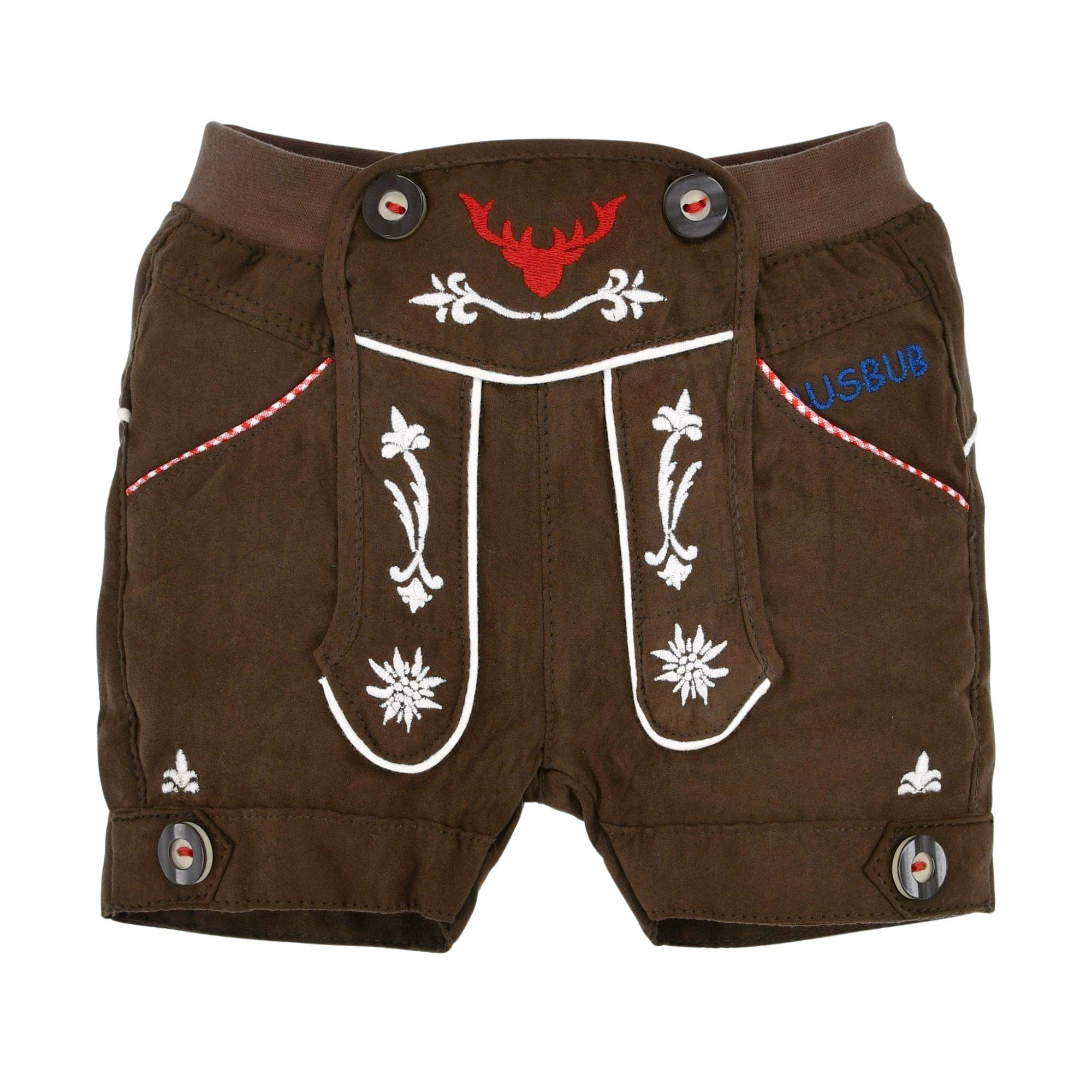 BONDI Lausbub 91385 - Bermuda da bambino in ecopelle, colore marrone