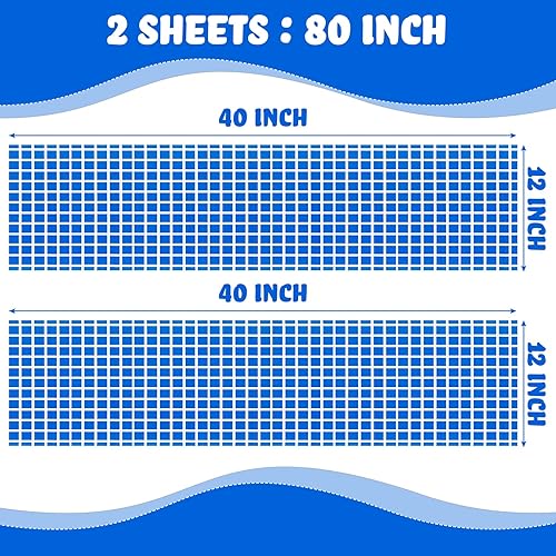 Miniatura 2 de Nuanchu Parche de vinilo para revestimiento de piscina, parche de reparación autoadhesivo de PVC para piscinas, lanchas inflables (a cuadros, azul