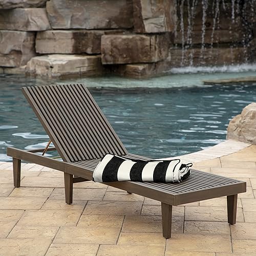 Miniatura 2 de Arden Selections ProFoam - Cojín de descanso para exteriores, 46 x 21 pulgadas, color ónix a rayas de cabaña negra