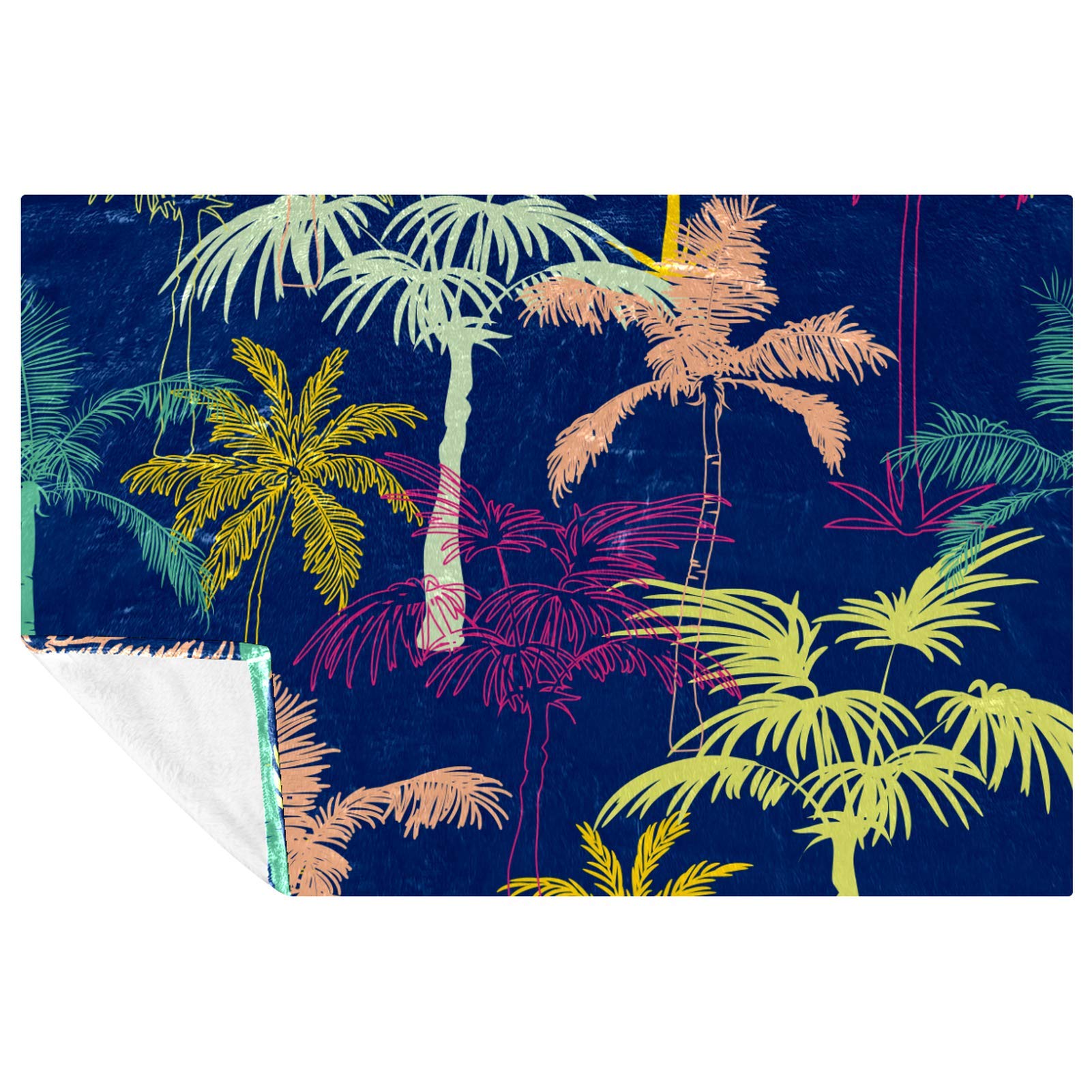 Couverture chaude palmier : plaid polyvalent pour canapé, camping et plage