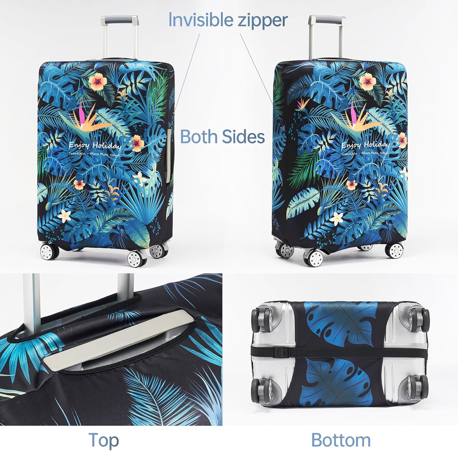 Travelkin Luggage Covers For Suitcase Tsa Approved,Suitcase Cover Protector Fit 18-32 Inch Luggage (Paradise, XL)
