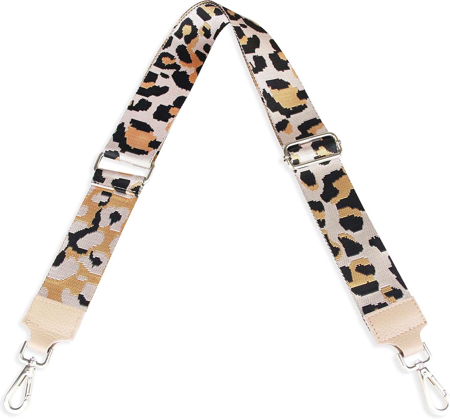 Tracolla Larga Frentree 5 Cm Made In Italy - Multiuso Per Borse, Beige Rigato, Regolabile 75-120 Cm