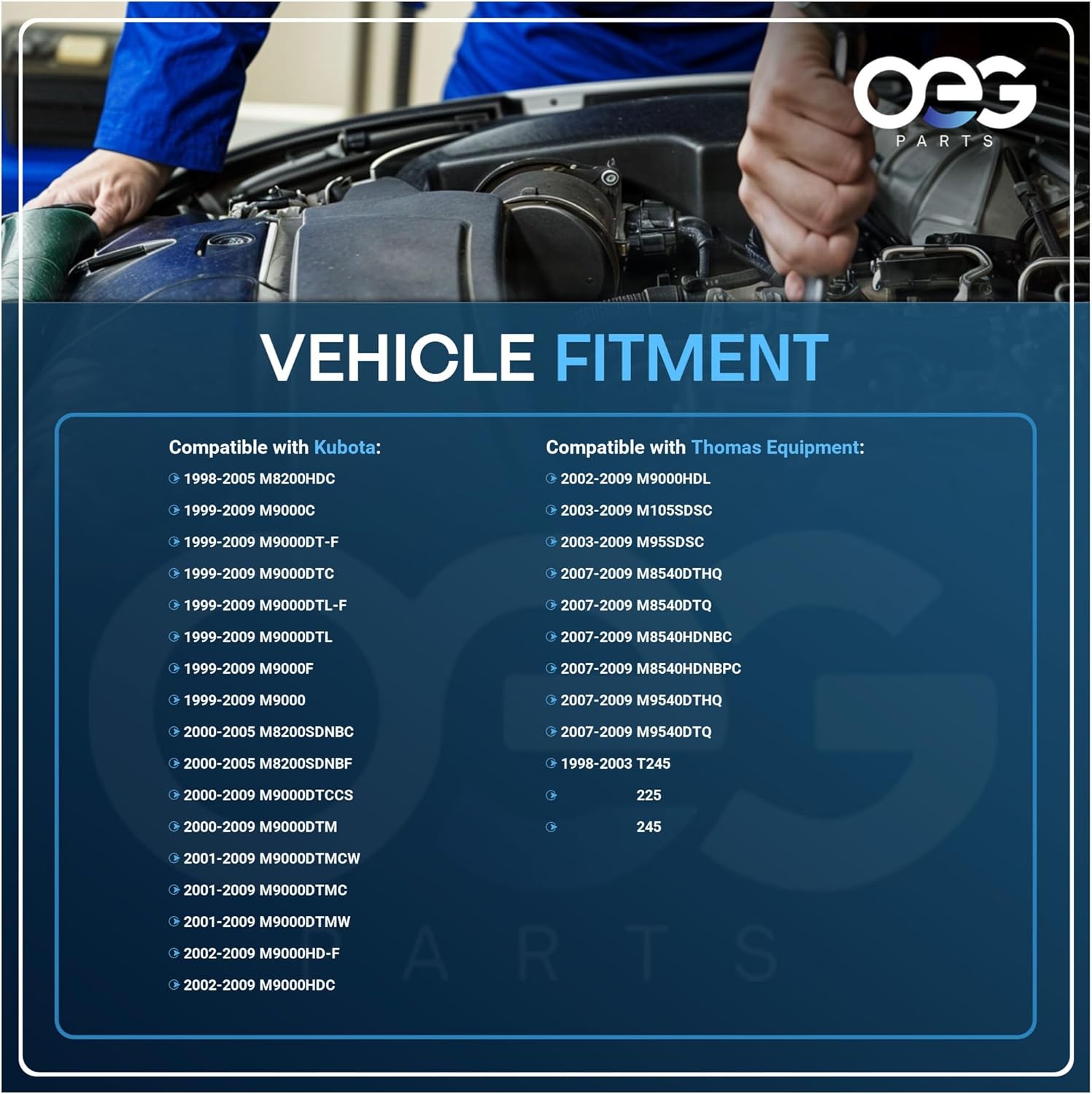 OEG Parts New Starter Compatible with KUBOTA M6800 M8200 M8540 M9000 9540 253947600, 253947600SV, 1C01063010, 1C01063011, 1C01063012, 1G77263010, 1G772-63011, 1G772-63012, SMT0179, 41048125