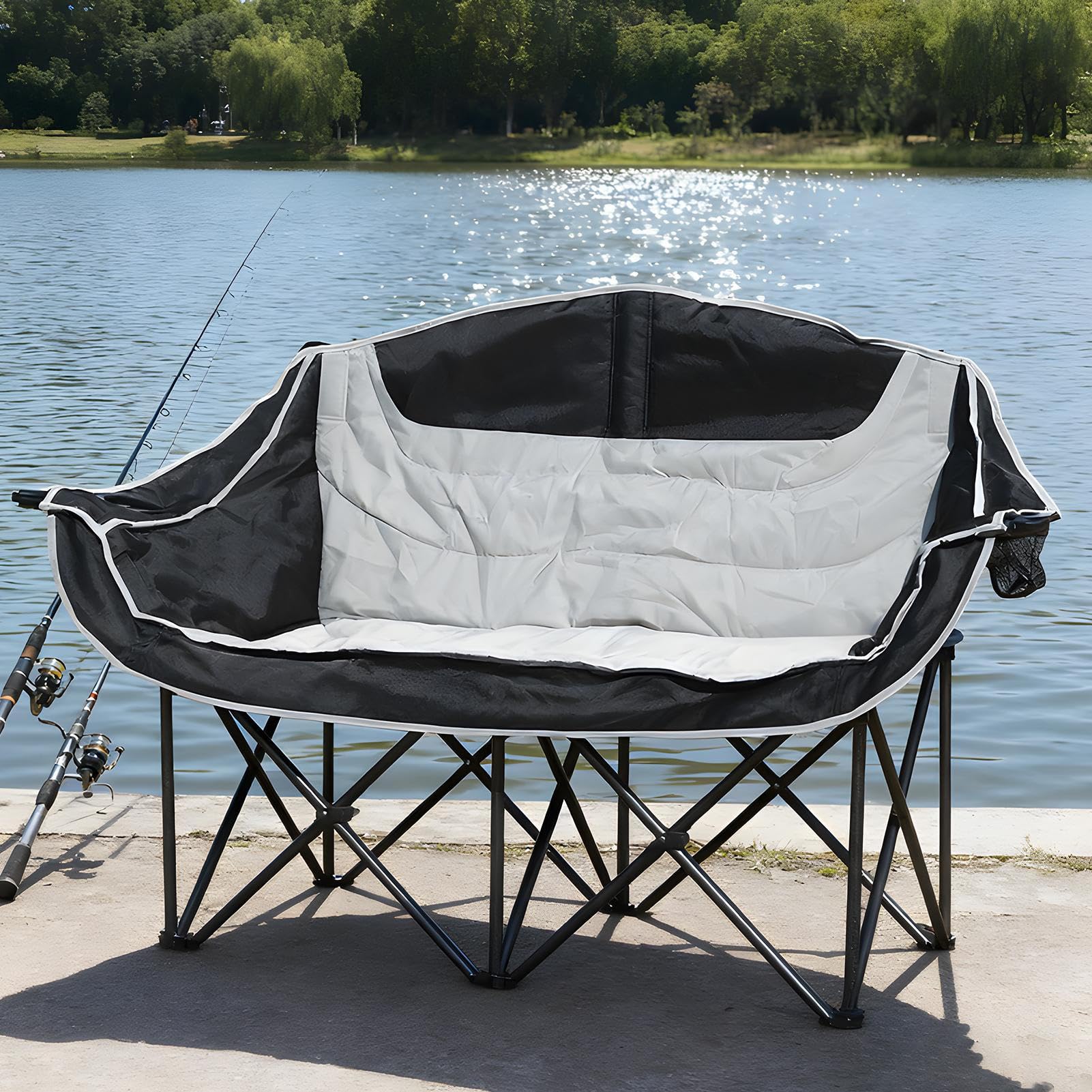 Doble Silla De Camping Equipo De Montañismo Plegable Y Resistente