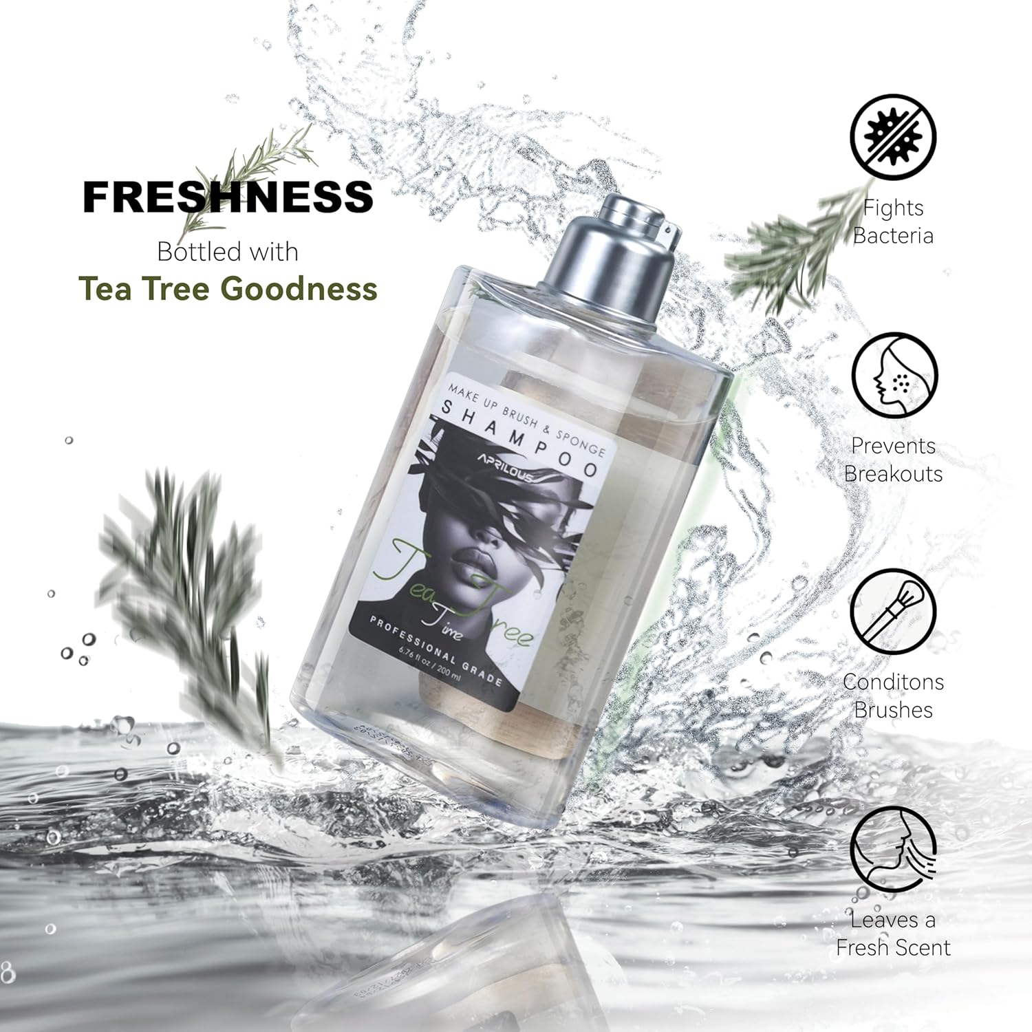 Electric Makeup Brush Cleaner Bundle with Tea Tree Oil Cleaner 6.76 fl.oz & Silicone Mat - Image 6