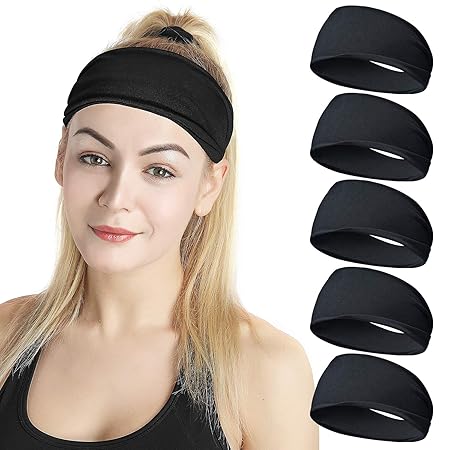 ZUOSIVNAT Sport Headbands for Men and Women Sweatband Headbands for Yoga,Running,Basketball Wocking Out and Elastic Non-Slip & Moisture