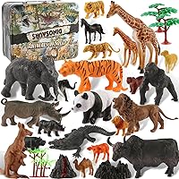 Tubasaya Set di 30 figure di animali safari, giocattoli per bambini