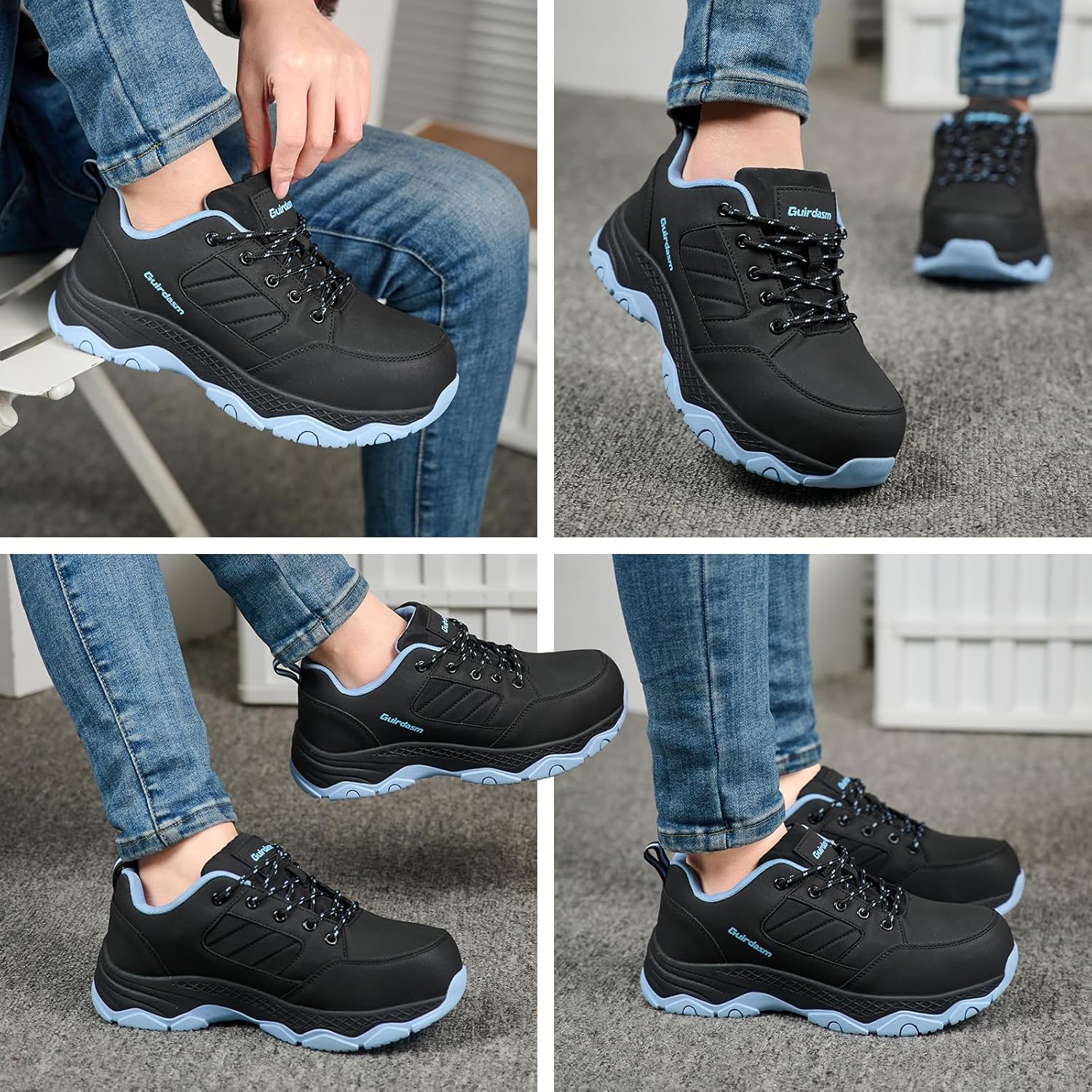 Wide Steel Toe Shoes for Women Waterproof Non Slip Work Shoes Lightweight Slip Resistant Safety Shoes Indestructible Construction Composite Toe Sneakers - Image 2