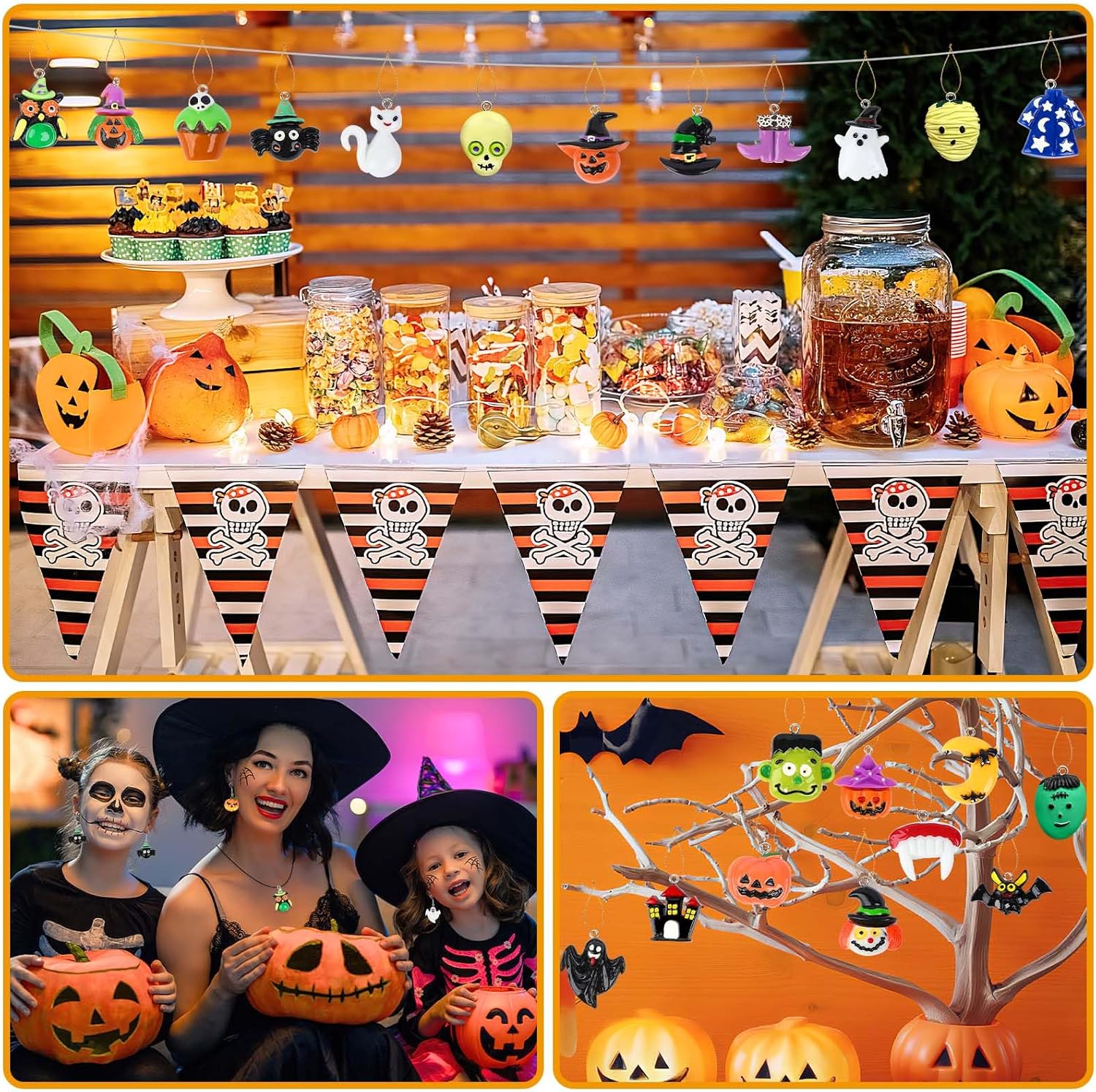36PCS Mini Resin Halloween Ornaments - Tiny Hanging Decorations for Tree, Miniatures Figurines Charms With String, Resin Pendants for Party Decor, Small - Image 6