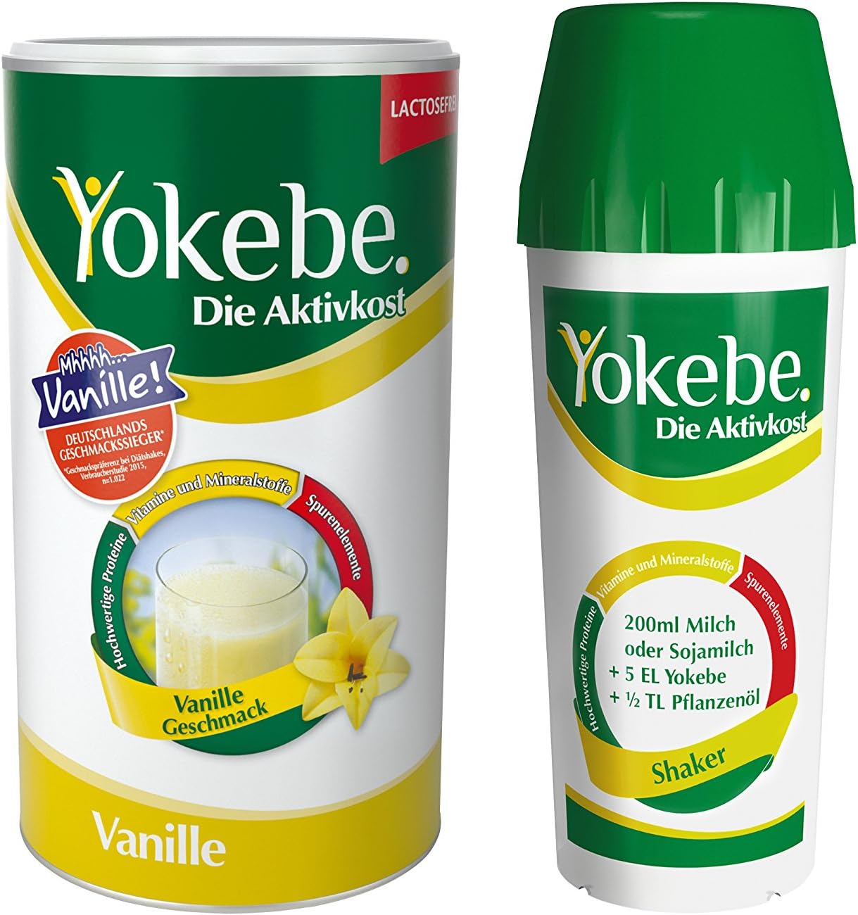YOKEBE Lactosefrei Vanille Starterpaket m.Shaker 500g (1 x 500g)