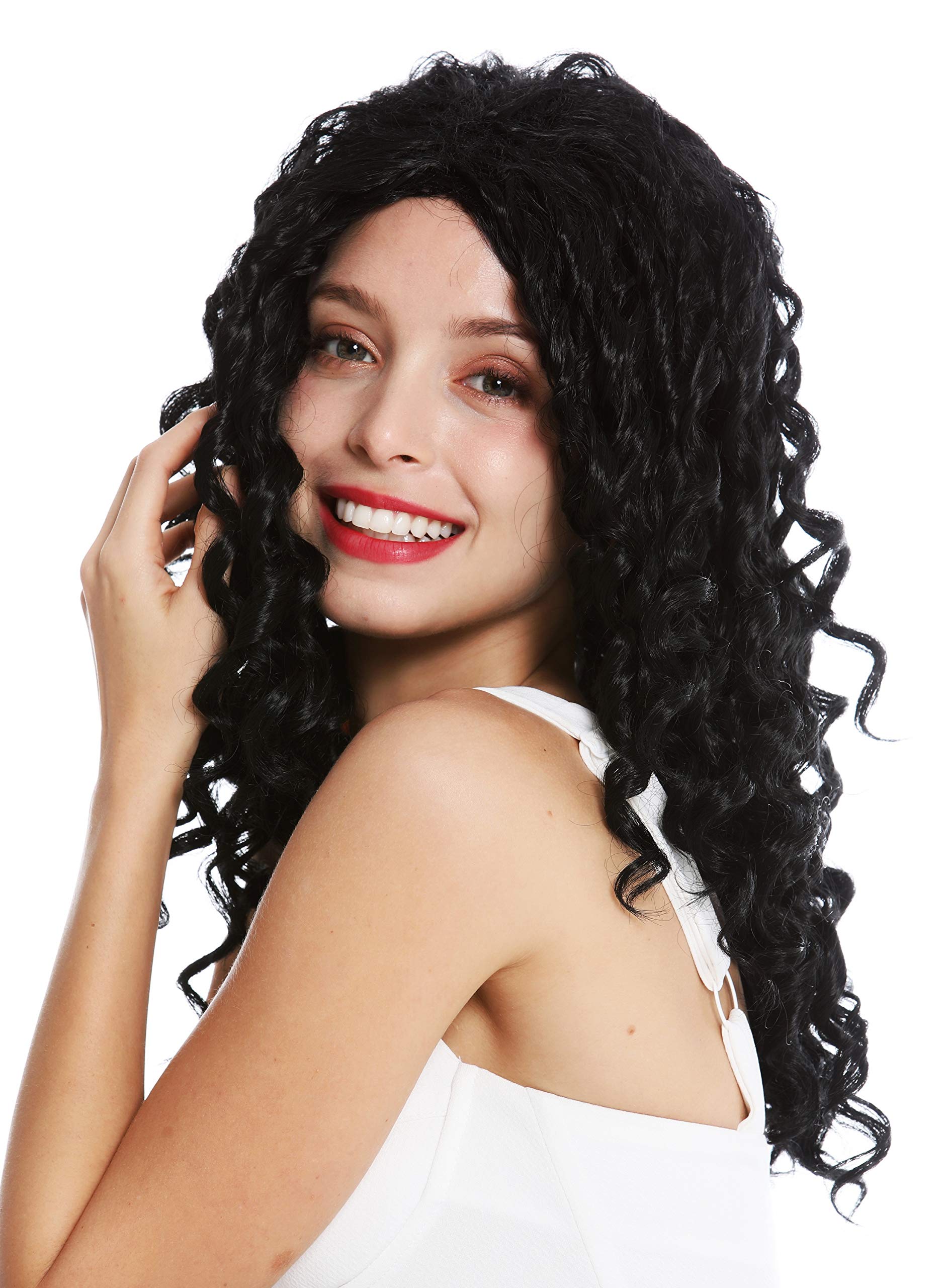 WIG ME UP - ZM-1622-1 women's quality wig long middle parting curly corkscrew curls black, deep black, Länge: ca. 50 cm - Image 3