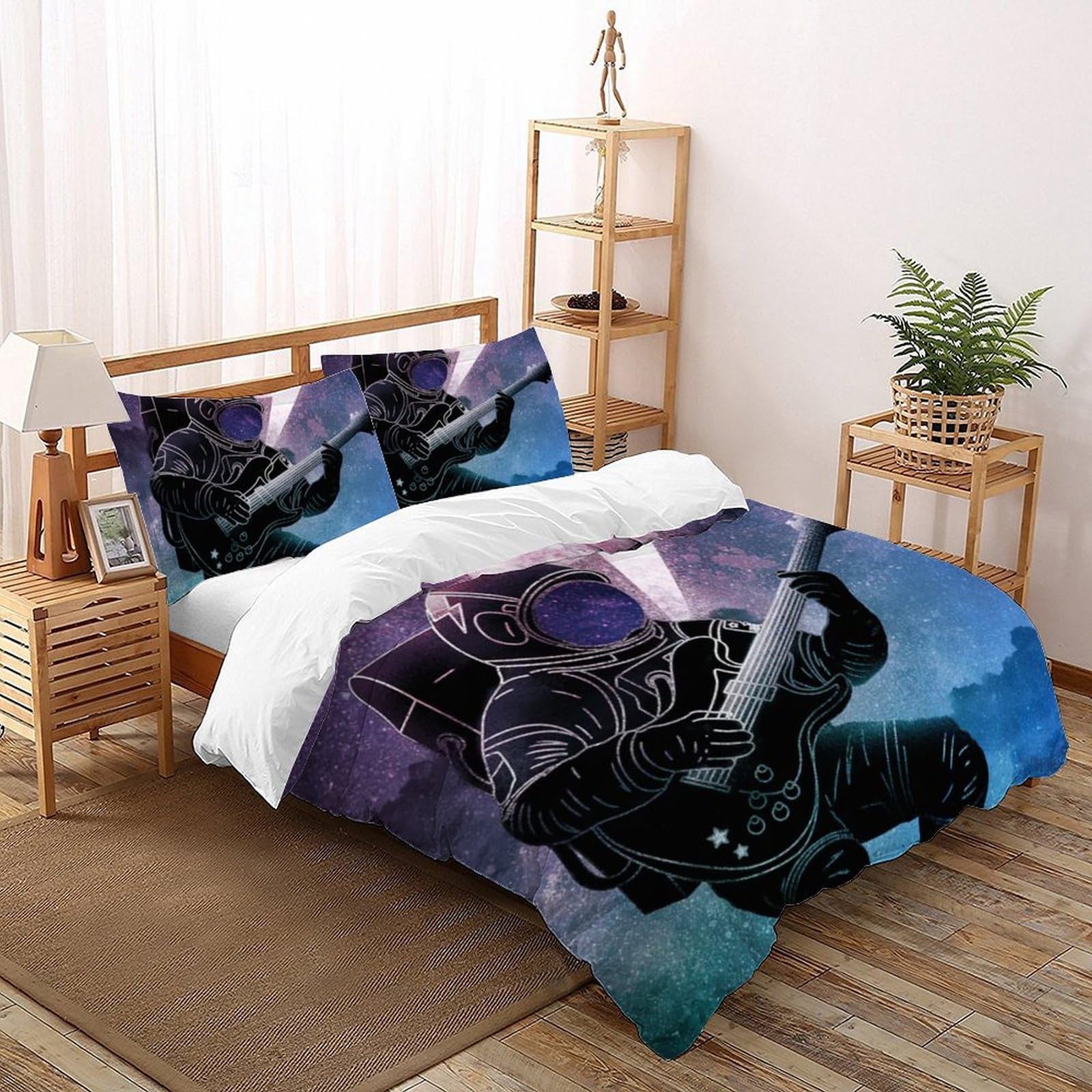 Housses de couette simple 3D avec 2 taies d'oreiller king 220x240cm