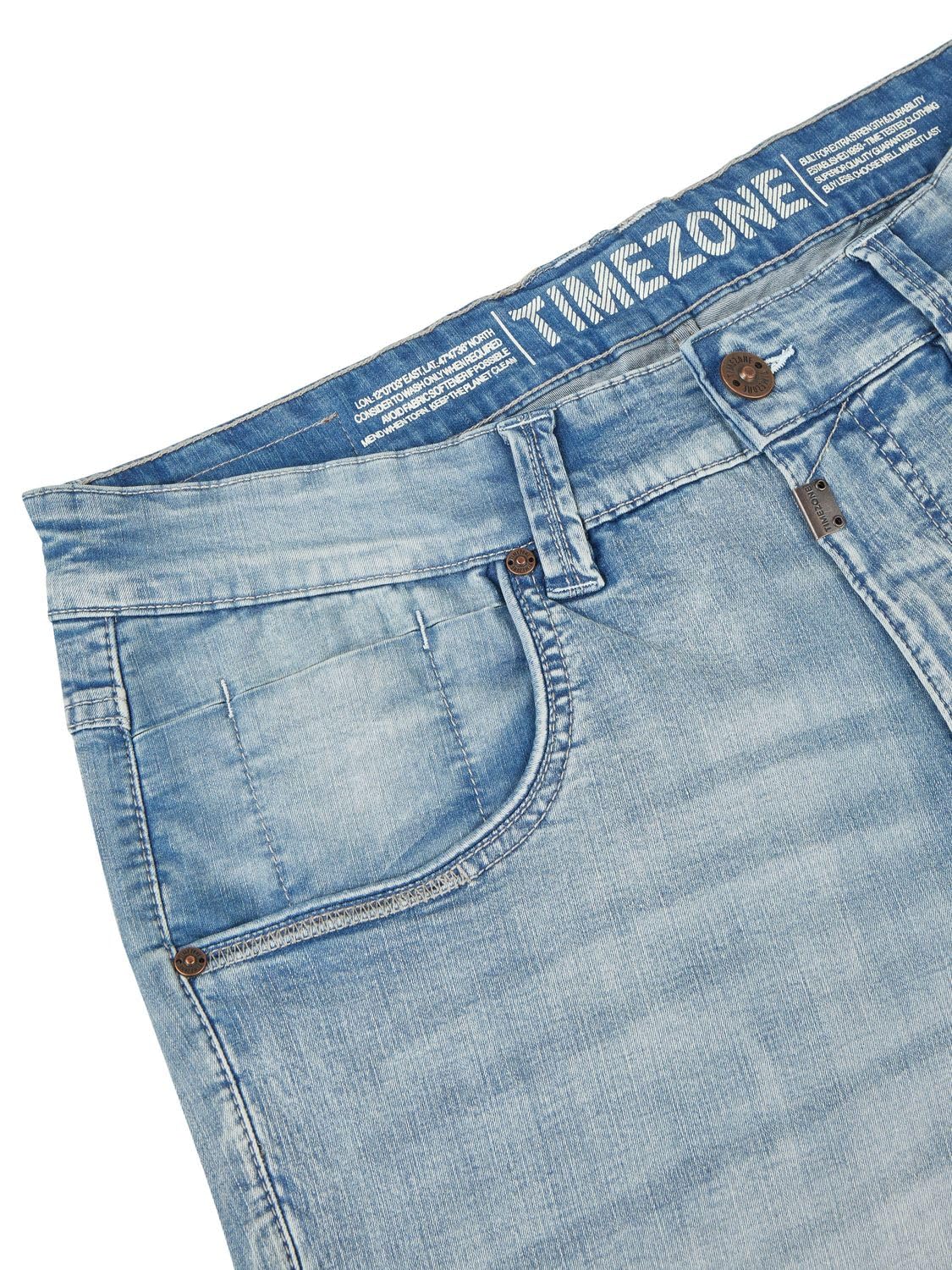 Timezone Jeans Shorts Herren Stretch Kurz Slim Fit StevieTZ Kurze Hosen Bermuda Shorts Sommer Denim Einfarbig Blau 30 31 32 33 34 36 38 40