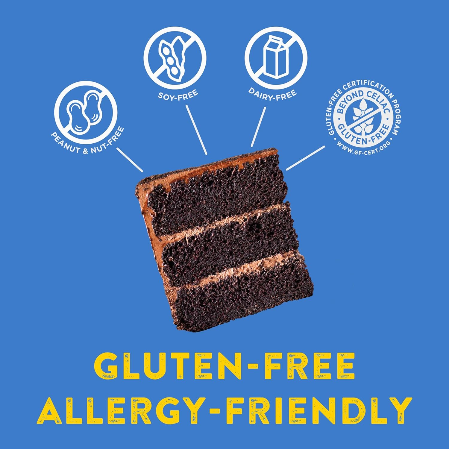 Kinnikinnick - Chocolate Cake Mix - Gluten Free, Allergy Friendly Cake Mix - 17.6 oz. Boxes - 6 Pack